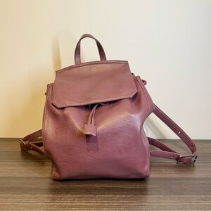 Matt & Nat | Burgundy/Plum vegas leather small Backpack adjustable straps magnet